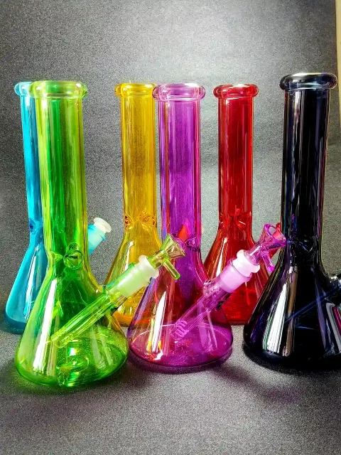 10INCH Iridescent Rainbow Beaker Glass Bong
