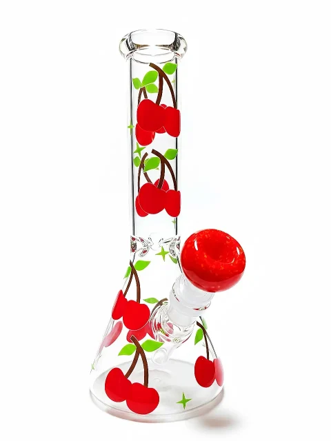10″ Dopamine Cherry Beaker Glass Bong
