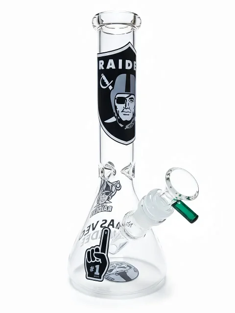 10″ Las Vegas Raiders Pirate Legend Beaker Glass Bong