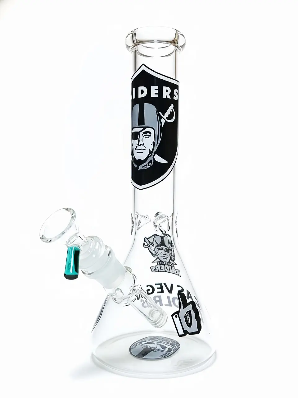 10″ Las Vegas Raiders Pirate Legend Beaker Glass Bong