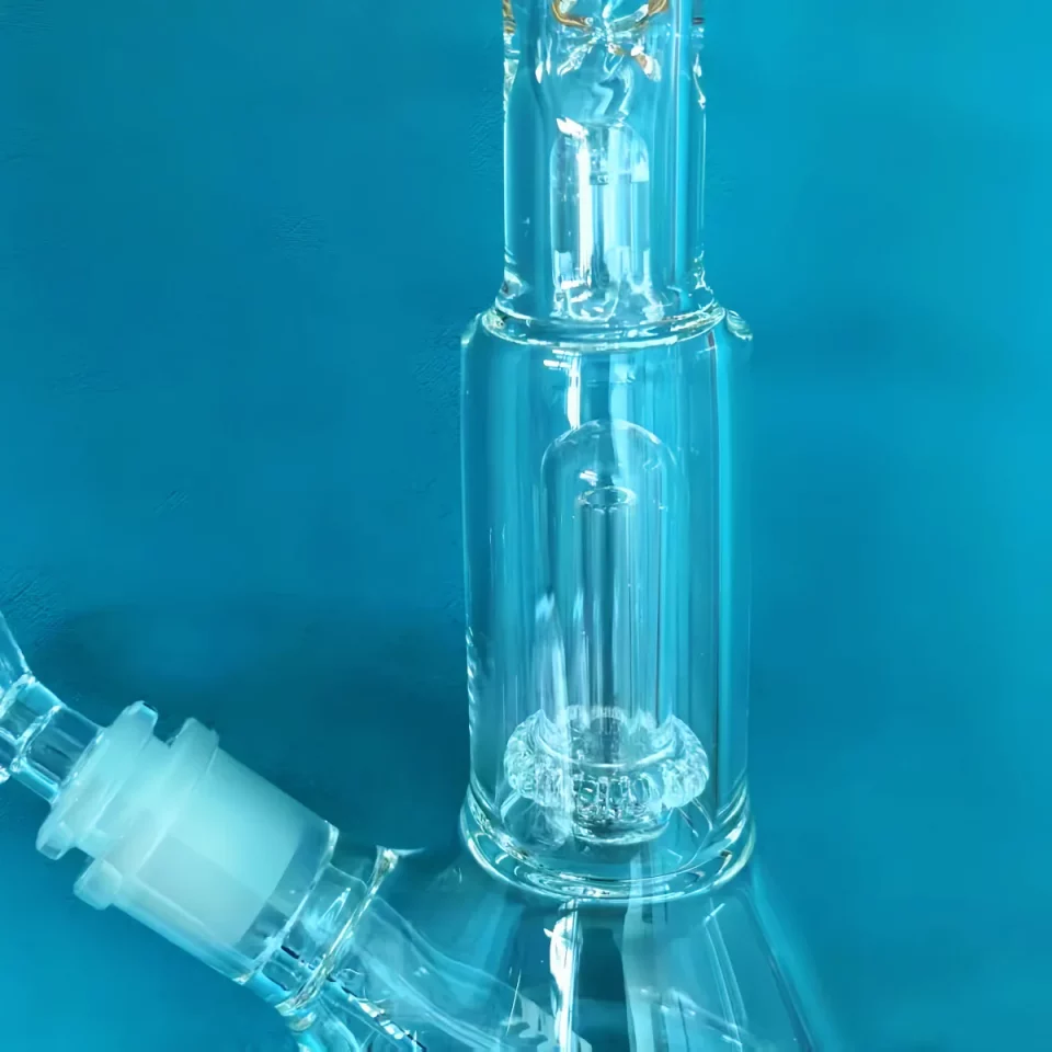 10″ Light Green Beaker Glass Bong Showerhead Perc