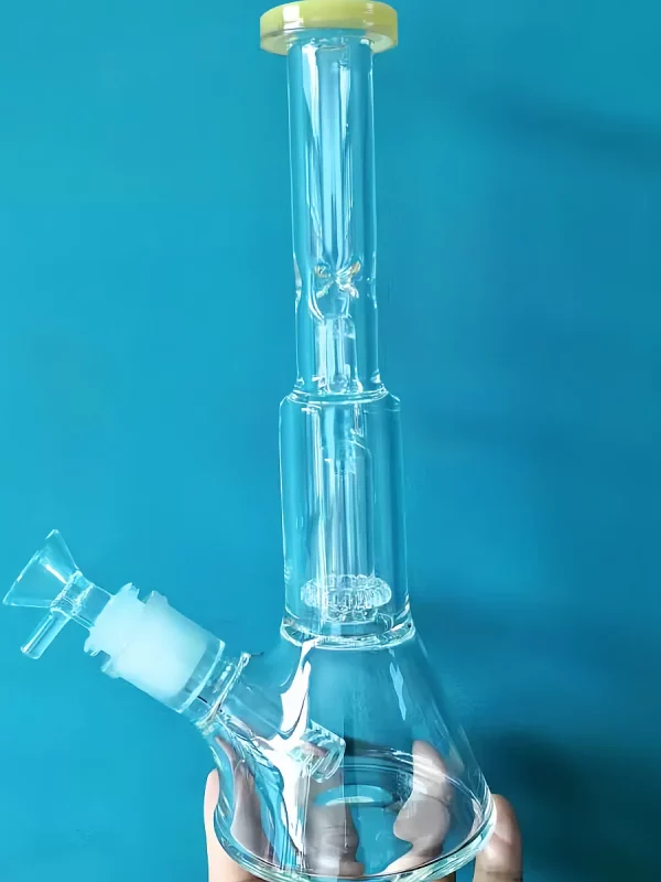 10″ Light Green Beaker Glass Bong Showerhead Perc