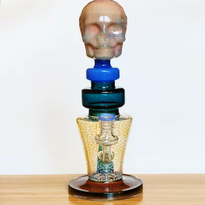 11.5" Hunky Dory Skull Cool Glass Bong