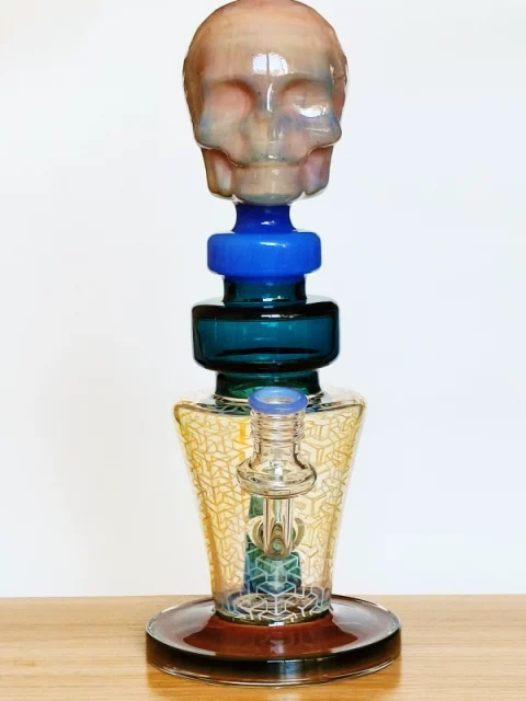 11.5" Hunky Dory Skull Cool Glass Bong