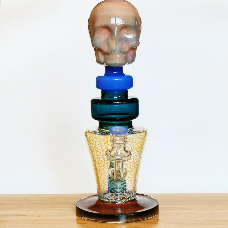 11.5" Hunky Dory Skull Cool Glass Bong
