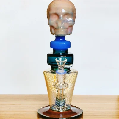 11.5" Hunky Dory Skull Cool Glass Bong