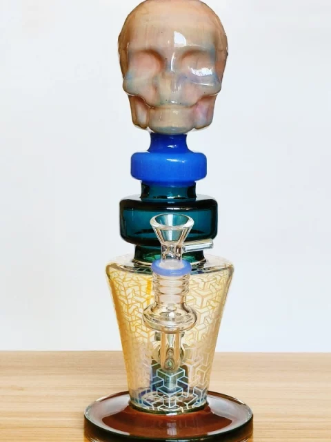 11.5" Hunky Dory Skull Cool Glass Bong