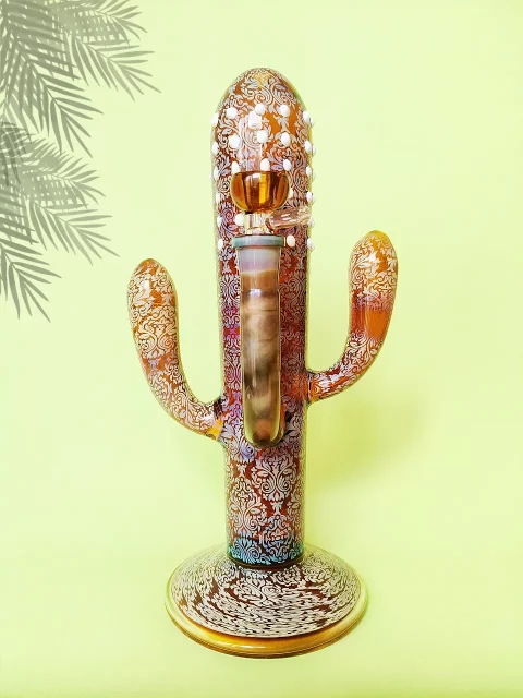 11″ Cactus Glass Bong | Brown Desert Style