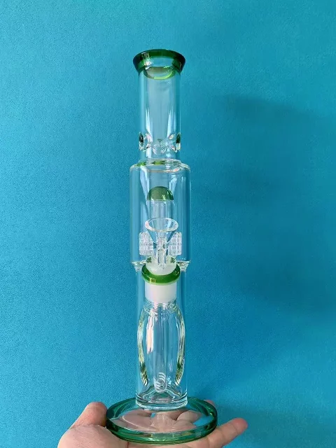 12.5" Matrix to Showerhead Double Perc Straight Ice Bong