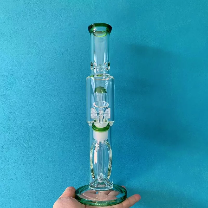 12.5" Matrix to Showerhead Double Perc Straight Ice Bong