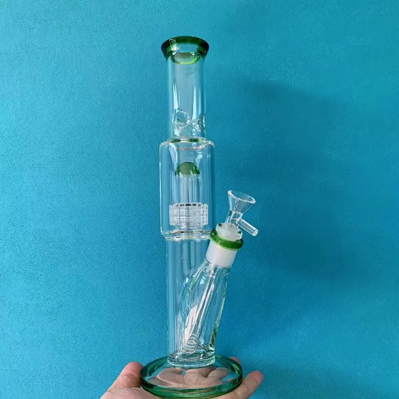 12.5" Matrix to Showerhead Double Perc Straight Ice Bong
