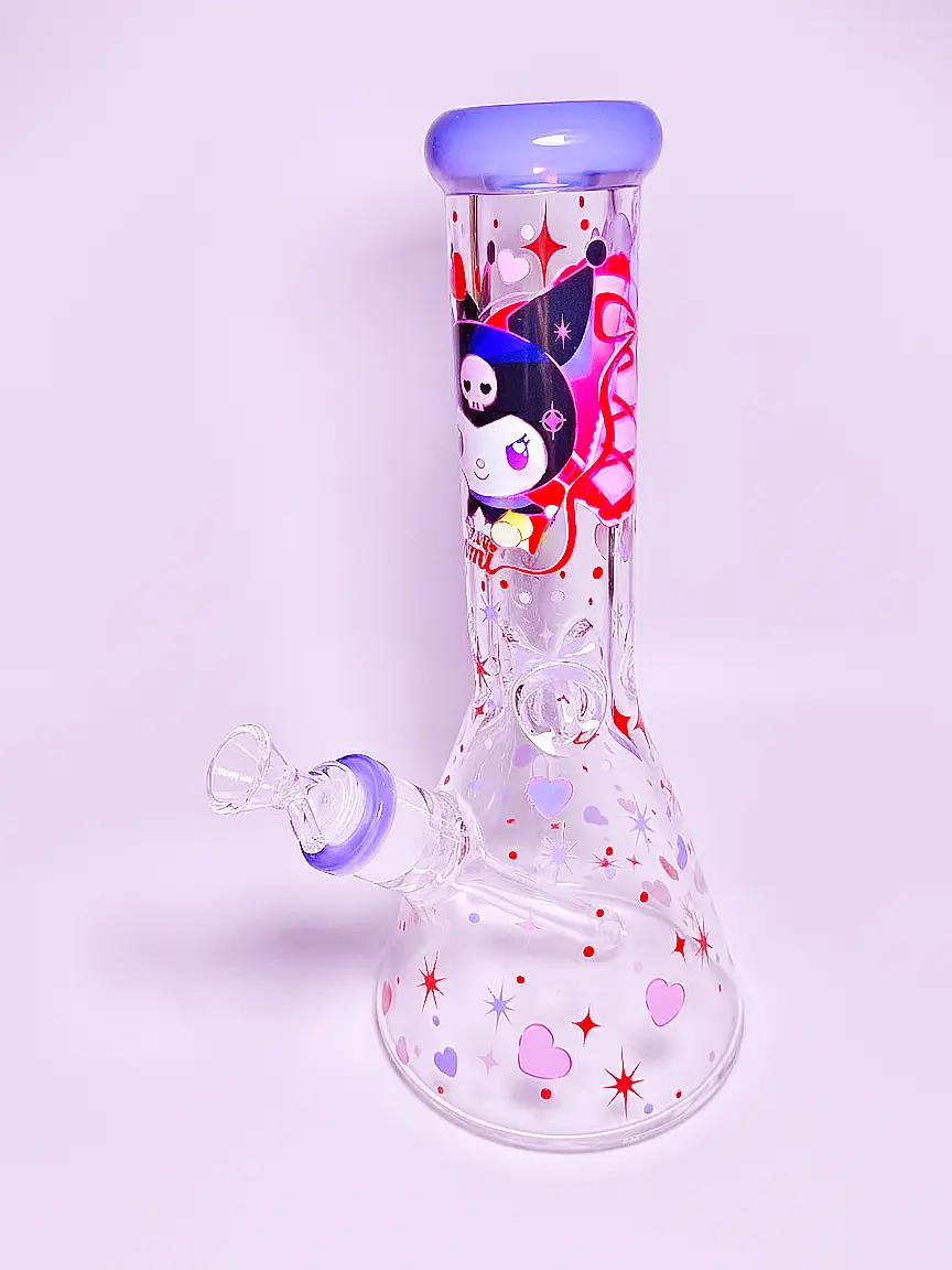 12" 9mm Thick Kuromi Dark Sweetheart Beaker Glass Bong