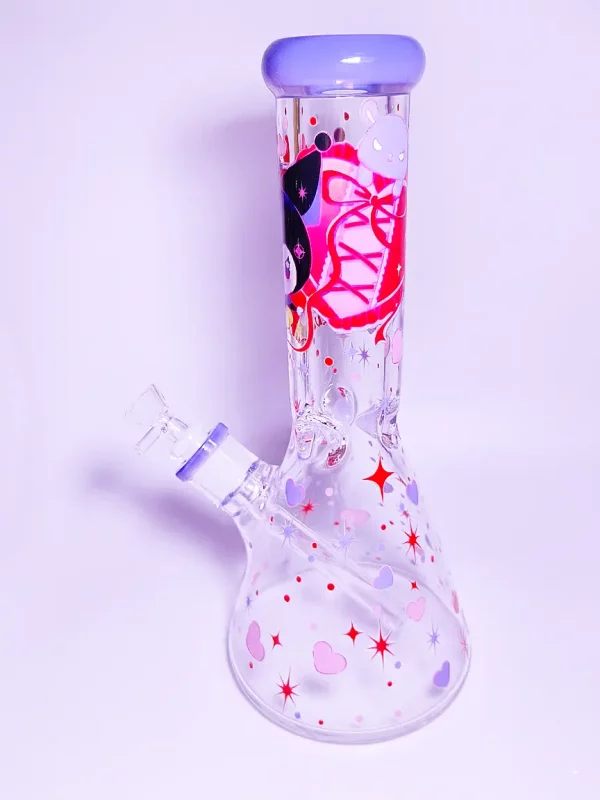 12" 9mm Thick Kuromi Dark Sweetheart Beaker Glass Bong