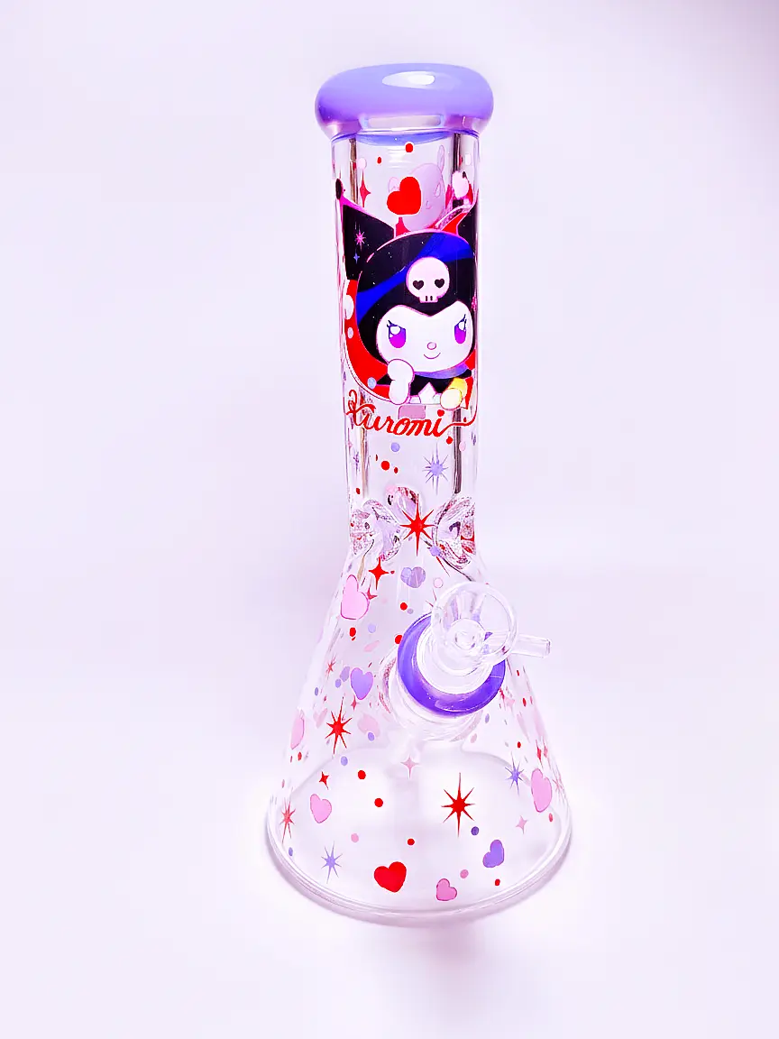 12" 9mm Thick Kuromi Dark Sweetheart Beaker Glass Bong