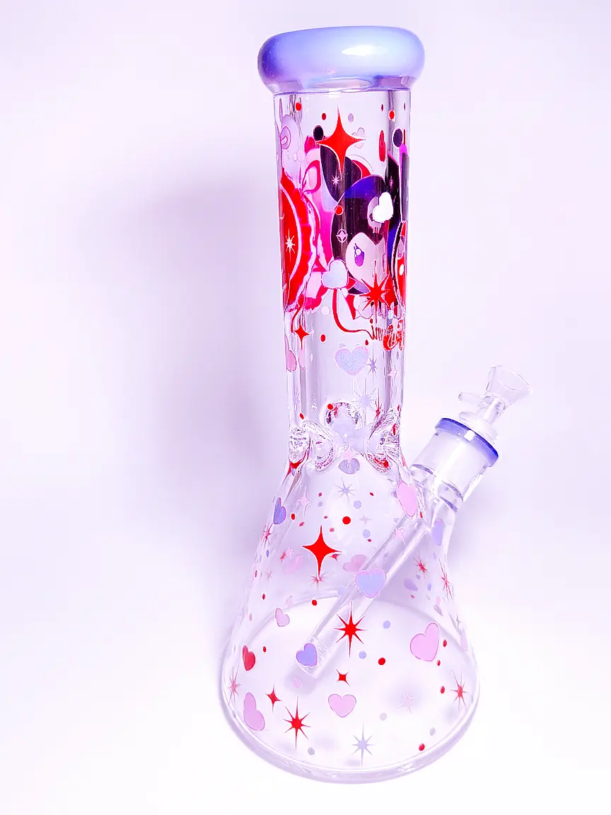 12" 9mm Thick Kuromi Dark Sweetheart Beaker Glass Bong