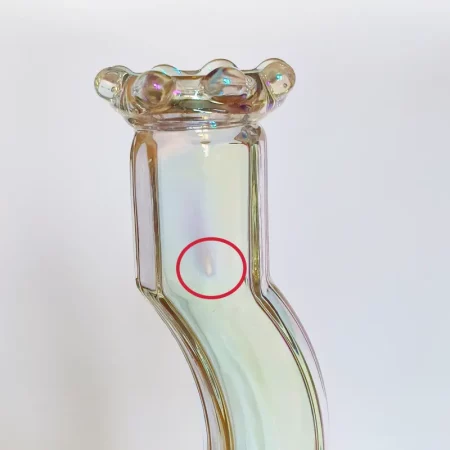 12" Artistic Curve Glass Bong | Pretty Iridescent Translucent