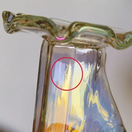 12" Artistic Curve Glass Bong | Pretty Iridescent Translucent