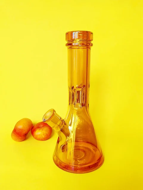 12" Iridescent Glass Beaker Bong | Dazzling Orange Finish