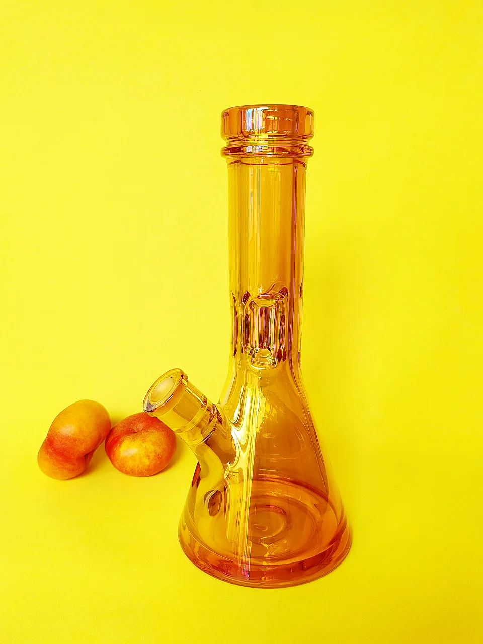 12" Iridescent Glass Beaker Bong | Dazzling Orange Finish