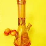12" Iridescent Orange Glass Beaker Bong | 9mm Thick