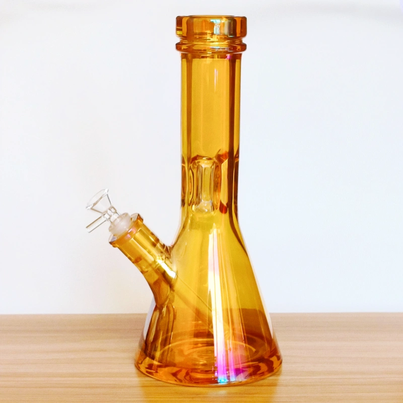 12" Iridescent Glass Beaker Bong | Dazzling Orange Finish