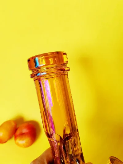 12" Iridescent Glass Beaker Bong | Dazzling Orange Finish