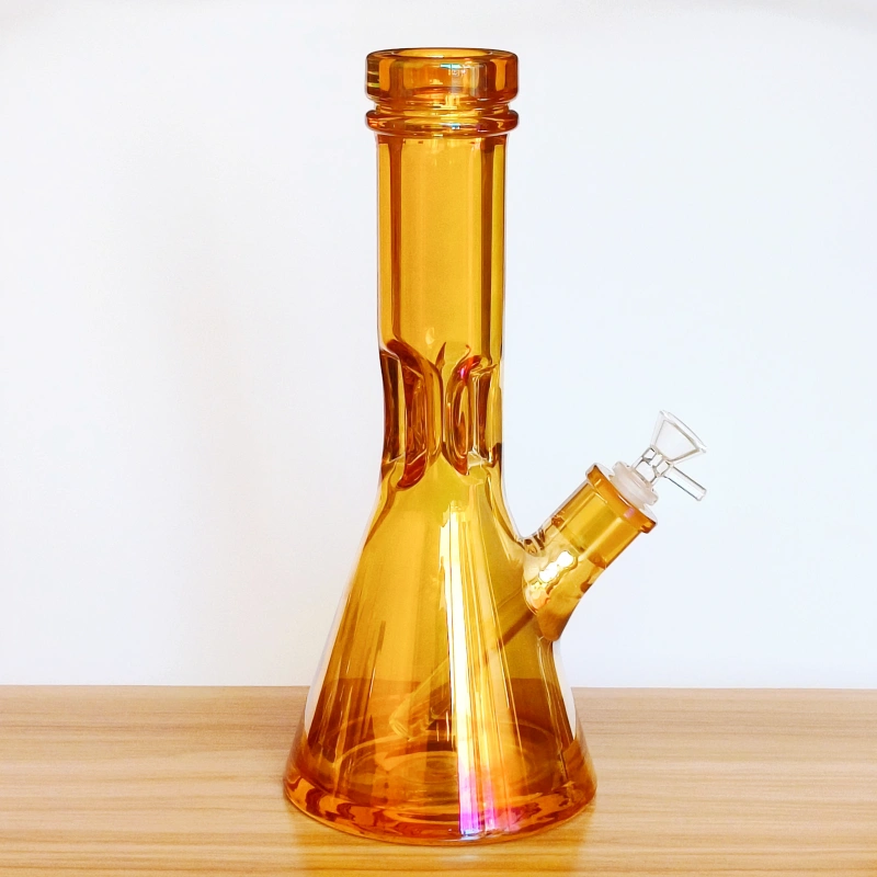 12" Iridescent Glass Beaker Bong | Dazzling Orange Finish