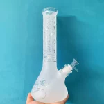 12" Toke Tech Sandblasted 9mm Thick Glass Beaker Bong