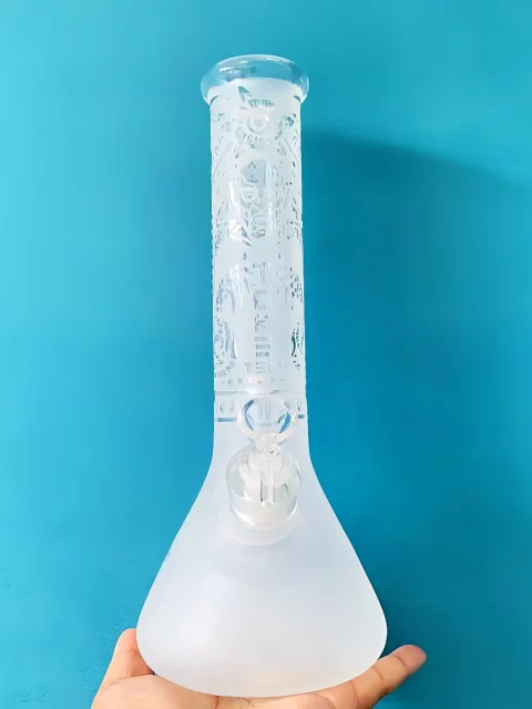 12″ Toke Tech Sandblasted 9mm Thick Glass Beaker Bong 12" Toke Tech Sandblasted 9mm Thick Glass Beaker Bong