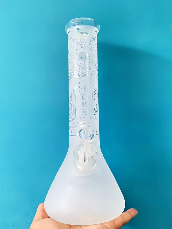 12" Toke Tech Sandblasted 9mm Thick Glass Beaker Bong