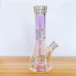 12" Transparent Iridescent Glass Beaker Bong | Dazzling Rainbow Glow