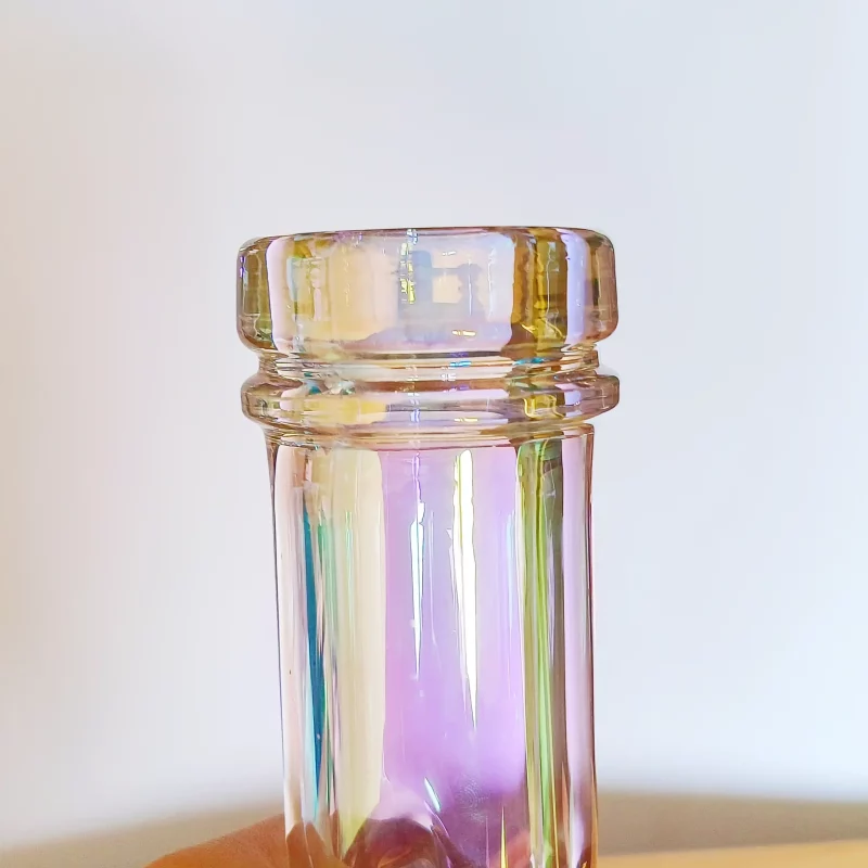12" Transparent Iridescent Glass Beaker Bong | Dazzling Rainbow Glow - Image 3