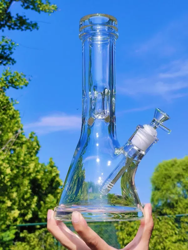12 clear beaker bong 9mm extra thick unbreakable left side view