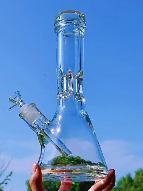 12 clear beaker bong 9mm extra thick unbreakable right side view