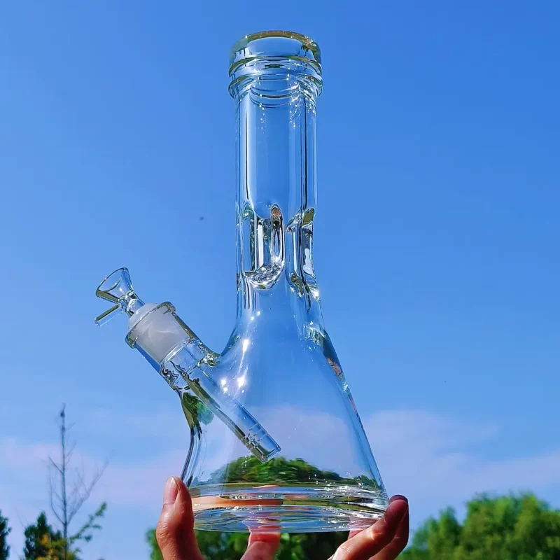 12 clear beaker bong 9mm extra thick unbreakable right side view