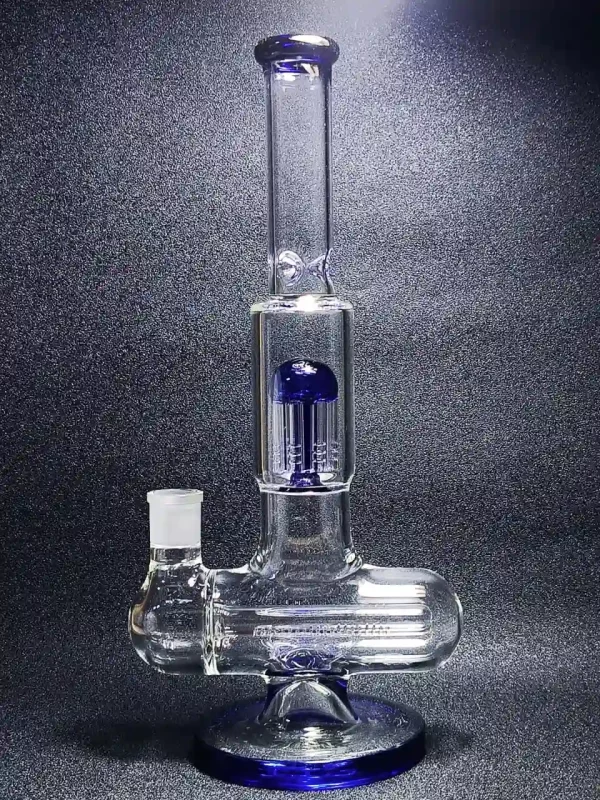 13.5" Inline to Tree Dual Perc 5mm Glass Bong