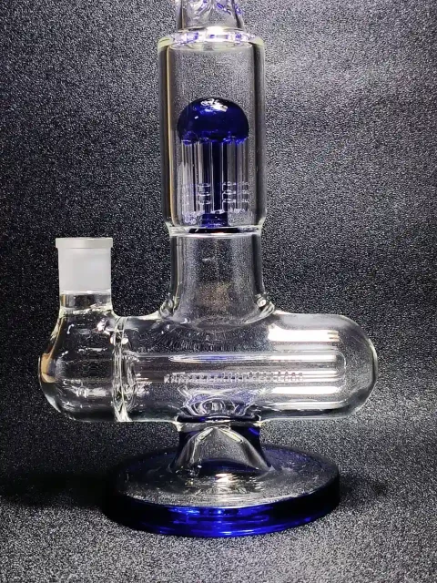 13-5-inline-to-tree-perc-glass-bong-dual-filtration-2 13.5" Inline to Tree Dual Perc 5mm Glass Bong