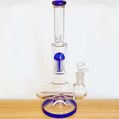 13.5" Inline to Tree Perc Glass Bong | Dual Filtration