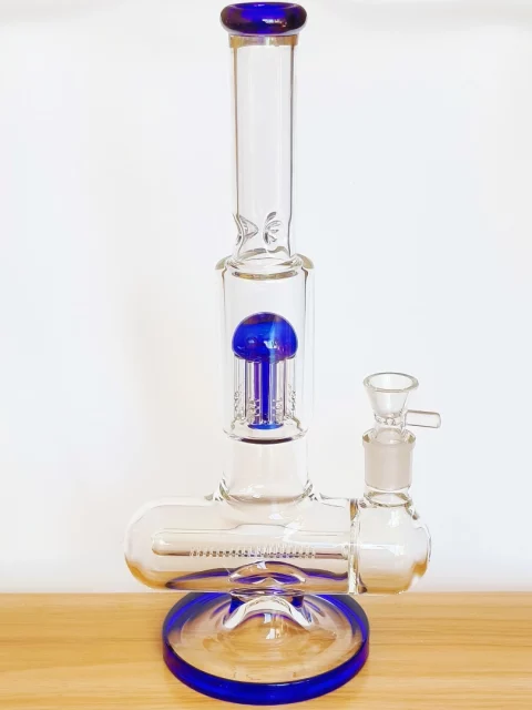 13.5" Inline to Tree Perc Glass Bong | Dual Filtration