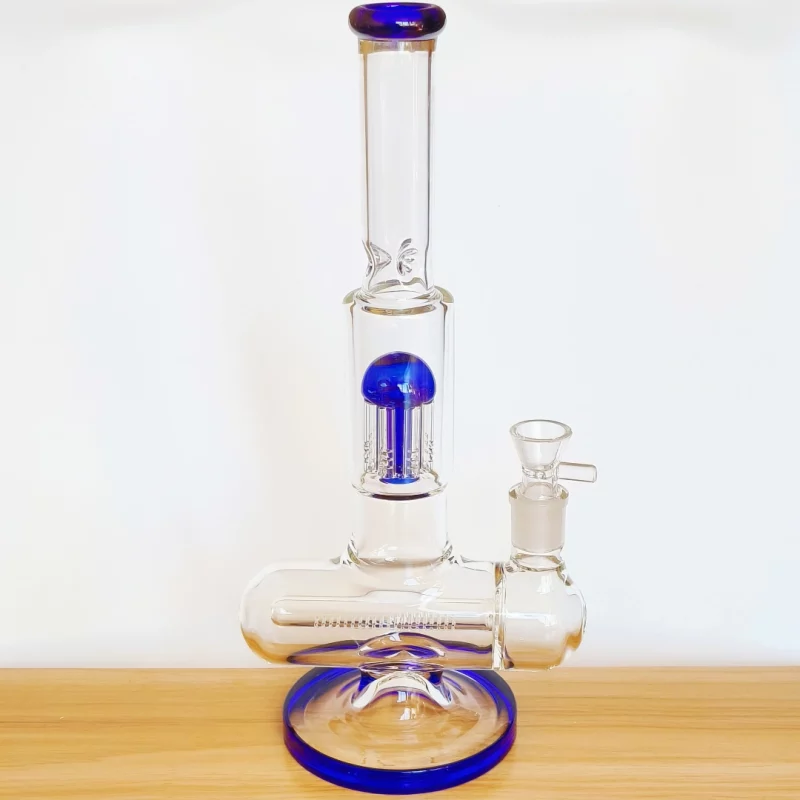 13.5" Inline to Tree Perc Glass Bong | Dual Filtration