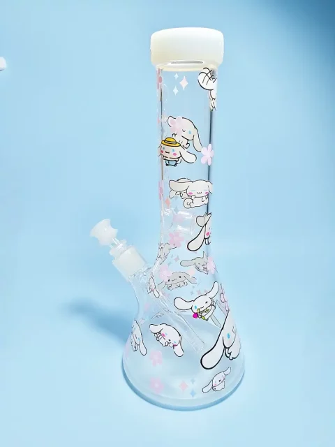 13″ 5mm Thick Cinnamoroll x Cookies Beaker Glass Bong 13" 5mm Thick Cinnamoroll x Cookies Beaker Glass Bong