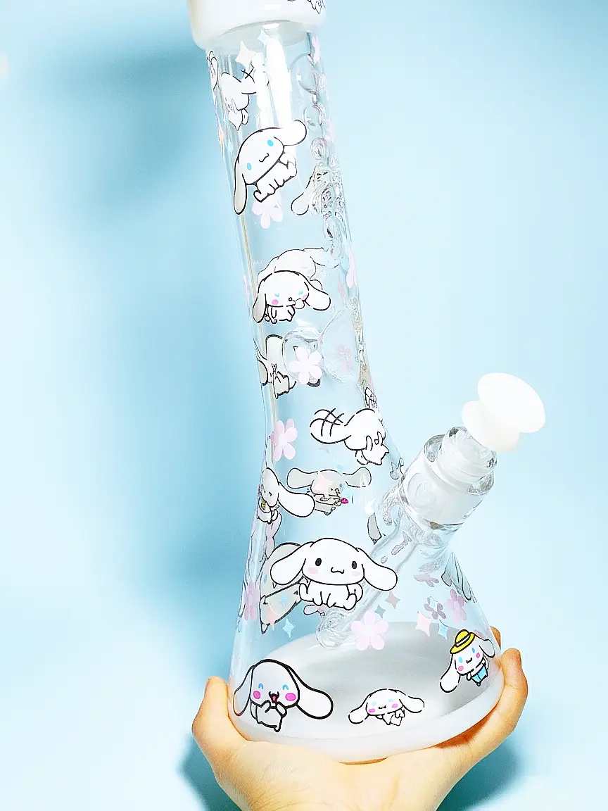 13" 5mm Thick Cinnamoroll x Cookies Beaker Glass Bong