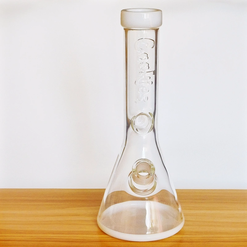 13" Cookies Glass Beaker Bong | White & Clear