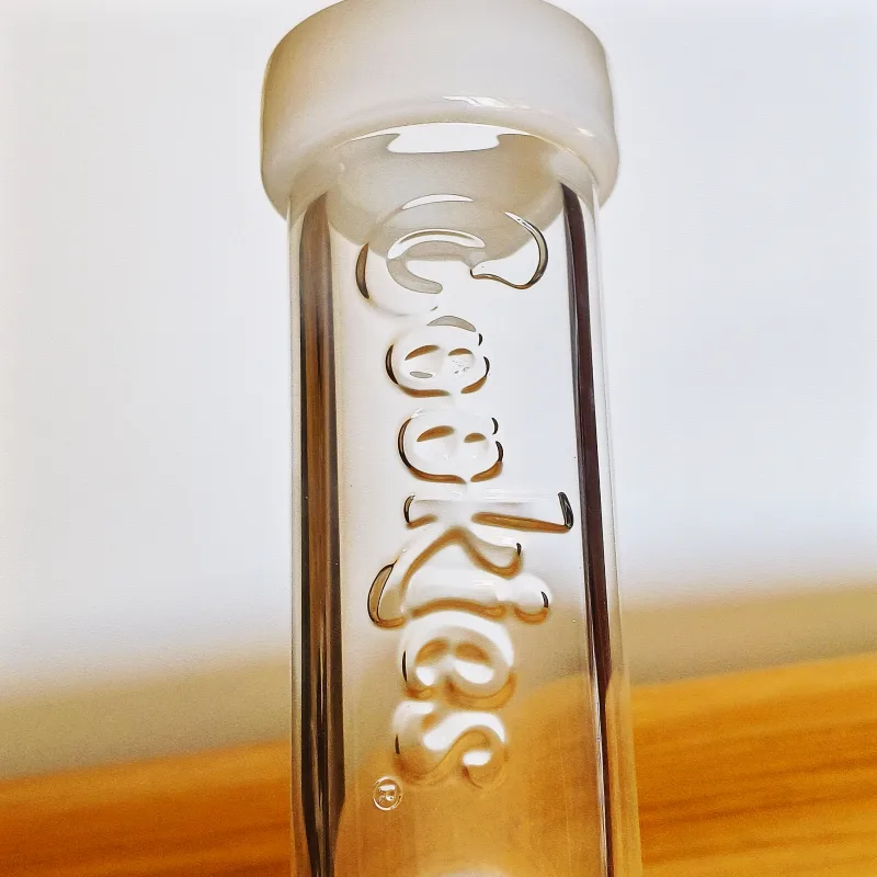 The Logo of 13" Cookies Glass Beaker Bong | White & Clear