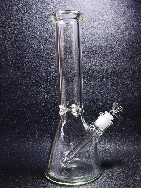 13" 7mm Thick Clear Glass Beaker Bong
