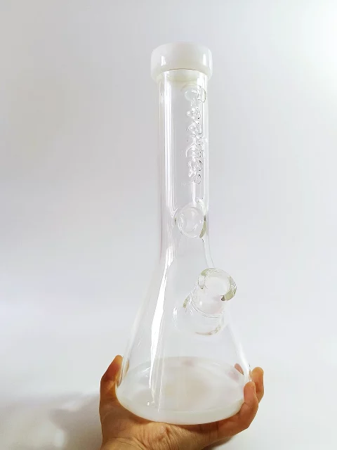 13" Cookies Glass Beaker Bong | White & Clear