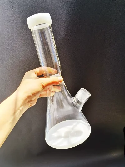 13" Cookies Glass Beaker Bong | White & Clear - Image 5