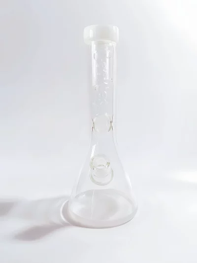 13" Cookies Glass Beaker Bong | White & Clear - Image 3