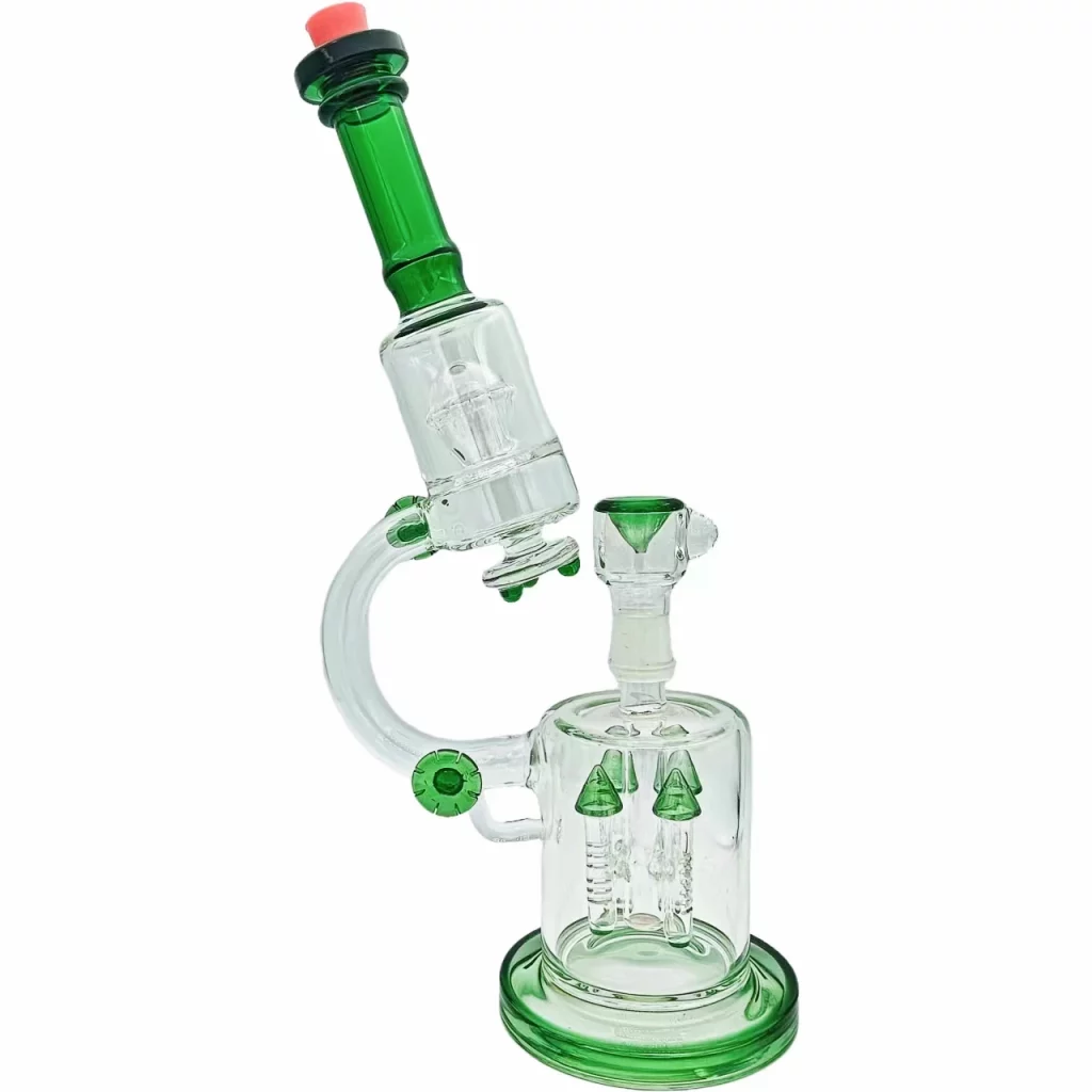 13" Scientific Microscope Quad Rocket Perc Glass Bong