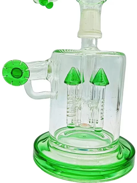 13" Scientific Microscope Quad Rocket Perc Glass Bong